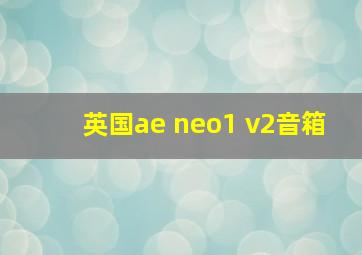 英国ae neo1 v2音箱